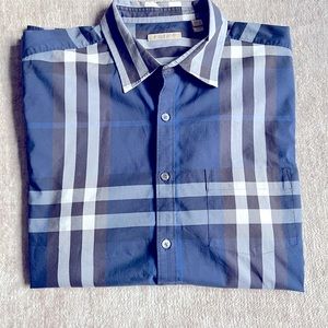 XXL BURBERRY BRIT BUTTON DOWN ((NAVY BLUE)) like new!
